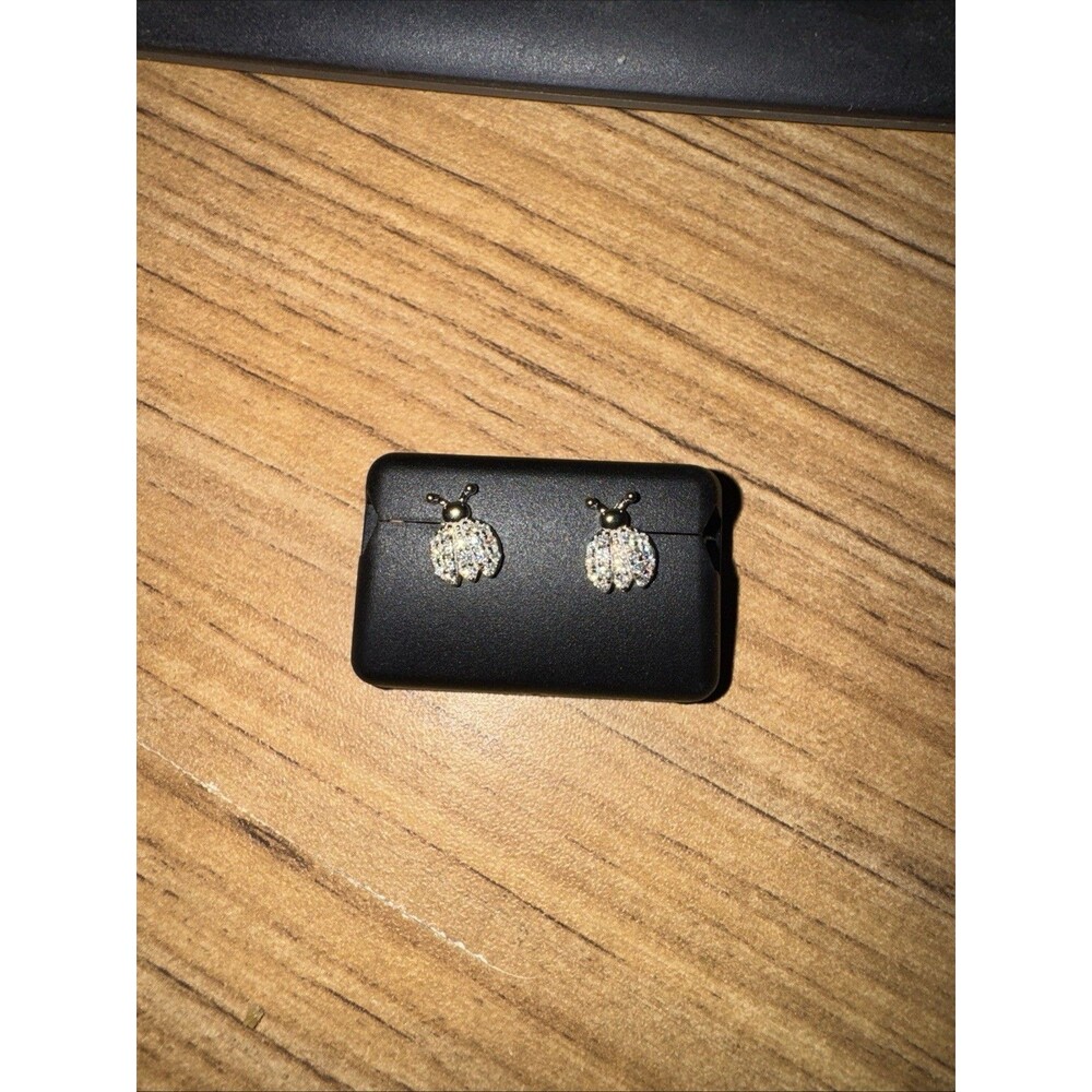 Ladybug Studs 925 Sterling Silver With Moissainite 0.75CTW